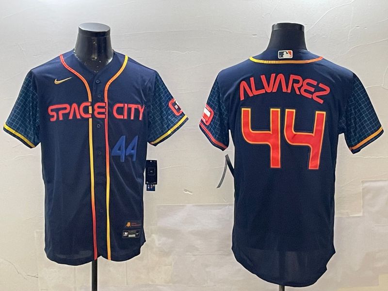 Men Houston Astros #44 Alvarez Blue City Edition Elite 2025 Nike MLB Jersey style 2